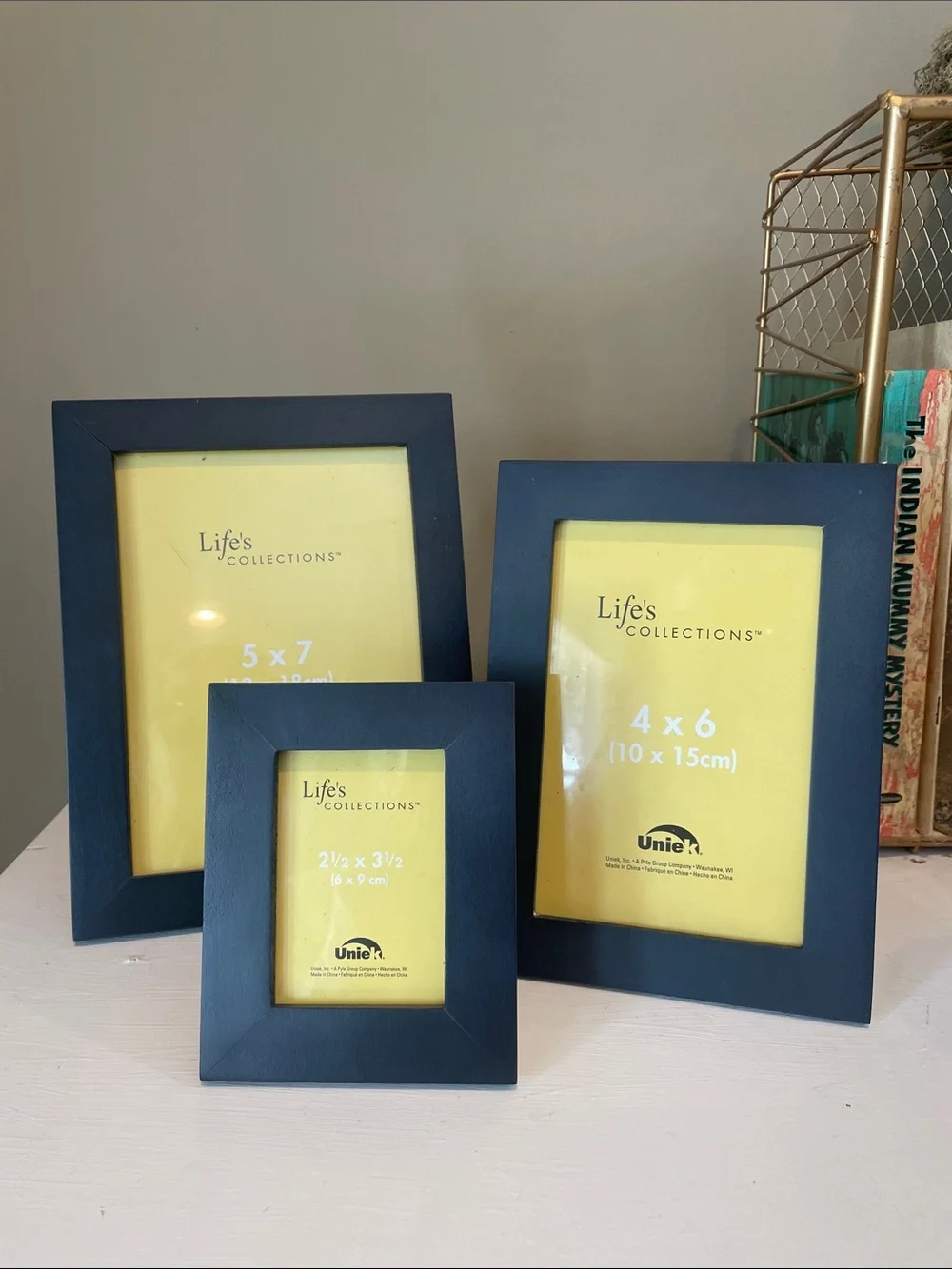 Dark blue  Photo Frame Trio - 3 Pack new